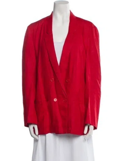 Pre-owned Diane Von Furstenberg Linen Blazer In Red
