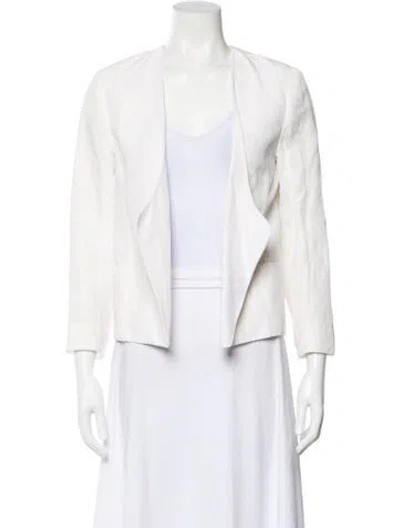 Pre-owned Diane Von Furstenberg Linen Blazer In White