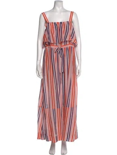 Pre-owned Diane Von Furstenberg Linen Long Dress In Pink