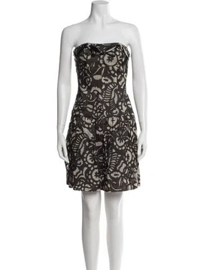 Pre-owned Diane Von Furstenberg Linen Mini Dress In Black