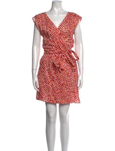 Pre-owned Diane Von Furstenberg Linen Mini Dress In Red