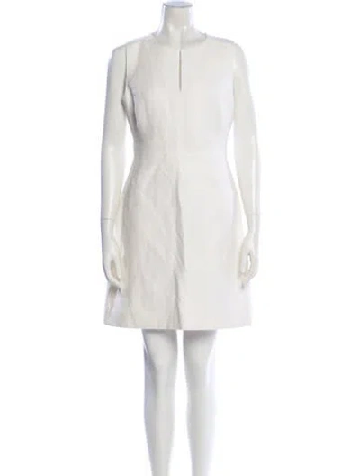Pre-owned Diane Von Furstenberg Linen Mini Dress In White
