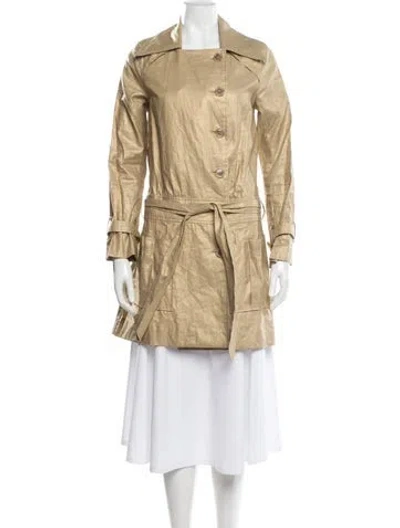 Pre-owned Diane Von Furstenberg Linen Trench Coat In Neutral