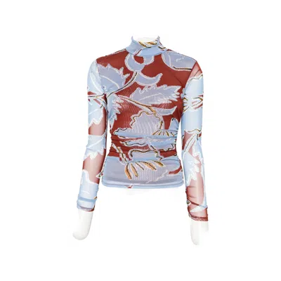 Diane Von Furstenberg Logan Floral-print High-neck Top In Animal Print