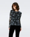 Diane Von Furstenberg Logan Metallic Mesh Top