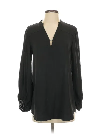 Pre-owned Diane Von Furstenberg Long Sleeve Blouse In Black