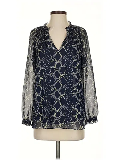 Pre-owned Diane Von Furstenberg Long Sleeve Blouse In Blue