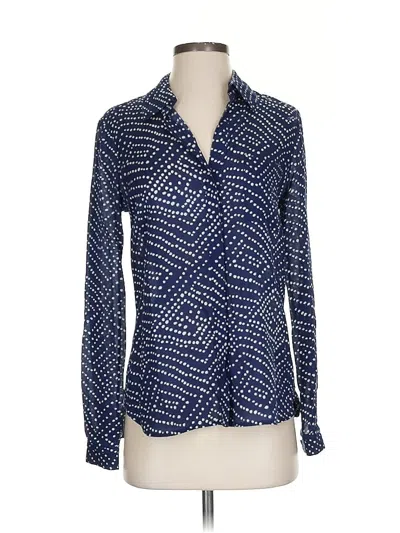 Pre-owned Diane Von Furstenberg Long Sleeve Blouse In Blue