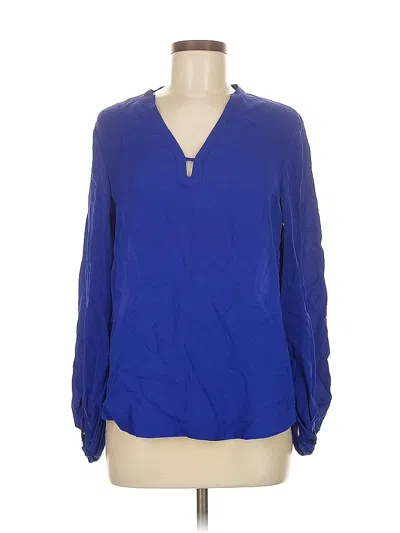 Pre-owned Diane Von Furstenberg Long Sleeve Blouse In Blue