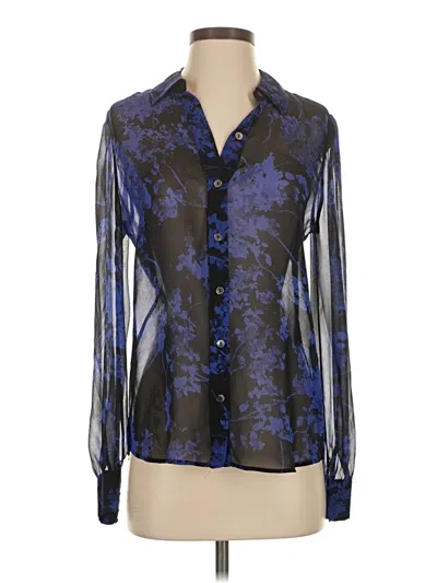 Pre-owned Diane Von Furstenberg Long Sleeve Blouse In Blue