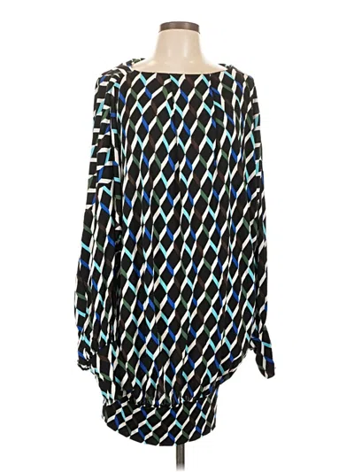 Pre-owned Diane Von Furstenberg Long Sleeve Blouse In Blue