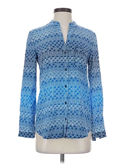 Pre-owned Diane Von Furstenberg Long Sleeve Blouse In Blue