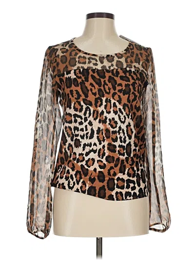 Diane Von Furstenberg Long Sleeve Blouse In Brown