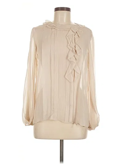 Pre-owned Diane Von Furstenberg Long Sleeve Blouse In Ivory