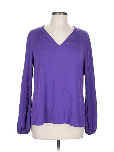 Pre-owned Diane Von Furstenberg Long Sleeve Blouse In Purple