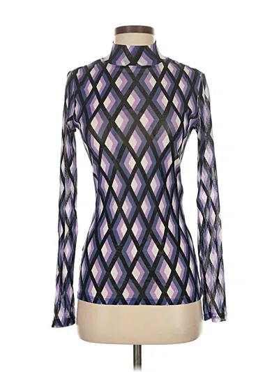 Pre-owned Diane Von Furstenberg Long Sleeve Blouse In Purple