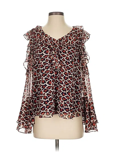 Pre-owned Diane Von Furstenberg Long Sleeve Blouse In Red