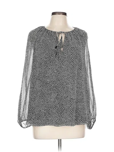 Pre-owned Diane Von Furstenberg Long Sleeve Blouse In Silver