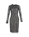 Diane Von Furstenberg Long Sleeve Lydia Dress In Black Lace Overlay In Black