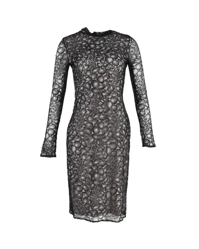 Diane Von Furstenberg Long Sleeve Lydia Dress In Black Lace Overlay