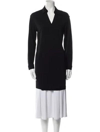 Pre-owned Diane Von Furstenberg Long Sleeve Tunic In Black