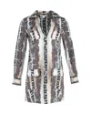 Diane Von Furstenberg Long Sleeve Tunic Dress In Multicolor Silk In Multi