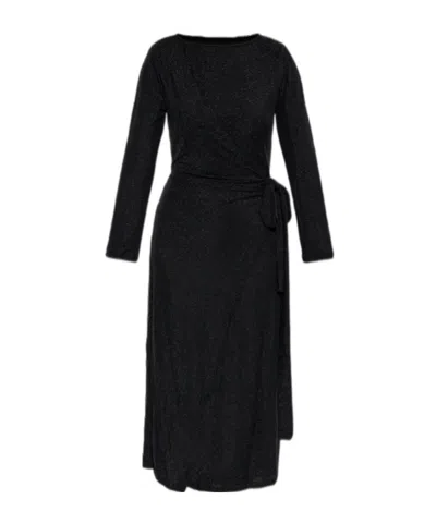 Diane Von Furstenberg Long-sleeved Dress In Black