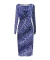 Diane Von Furstenberg Long-sleeved Dress In Blue