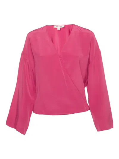 Pre-owned Diane Von Furstenberg Long-sleeved Silk Top In Pink