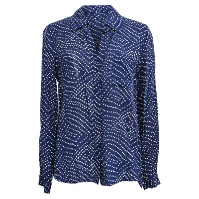Diane Von Furstenberg Lorelei Printed Shirt In Blue Silk