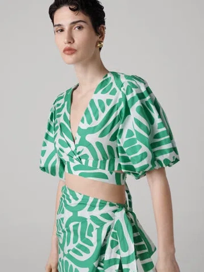 Diane Von Furstenberg Luciana Cotton Poplin Wrap Top
