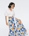 Diane Von Furstenberg Lucie Gathered Cotton-blend Poplin Top