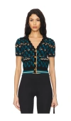Diane Von Furstenberg Lucine Sweater In Vintage Stripe Teal