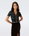 Diane Von Furstenberg Lucine Sweater In Vintage Stripe Teal