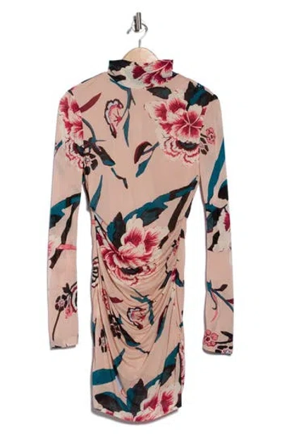 Diane Von Furstenberg Lucy Floral Print Mock Neck Dress In Multi