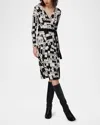 Diane Von Furstenberg Luella Wool Wrap Dress In Dvf 50th Cross Word Ivory