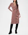 Diane Von Furstenberg Luella Wool Wrap Dress In Blocks Red