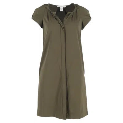Diane Von Furstenberg Luisa Mini Dress In Olive Green Nylon