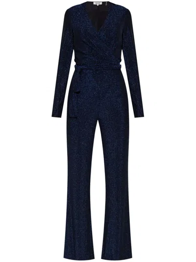 Diane Von Furstenberg Lurex Jumpsuit In Blue