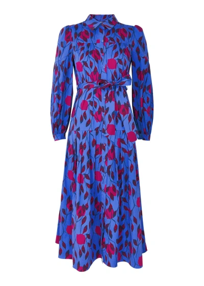 Diane Von Furstenberg Lux Printed Stretch-cotton Poplin Shirt Dress In Multicoloured