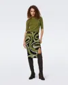 DIANE VON FURSTENBERG LYLA KNIT JACQUARD SKIRT BY DIANE VON FURSTENBERG IN SIZE L