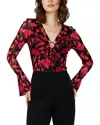 Diane Von Furstenberg Lyric Mesh Bodysuit In Red