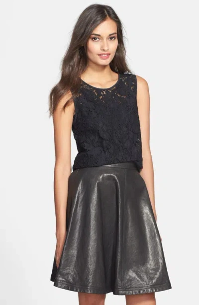 Diane Von Furstenberg 'madalena' Sheer Lace Top In Black