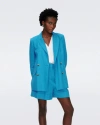 Diane Von Furstenberg Chambray Double-breasted Blazer