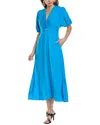 Diane Von Furstenberg Majorie Linen-blend Midi Dress In Blue