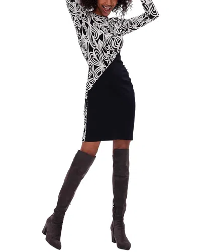 Diane Von Furstenberg Malena Wool-blend Dress In Black