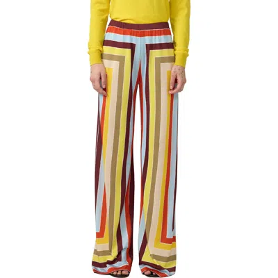Diane Von Furstenberg Malia Stripe Wide Leg Pants In Yellow