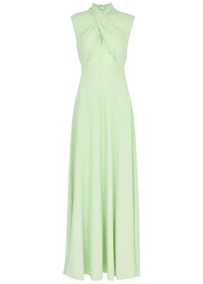 Diane Von Furstenberg Mallery Cross-over Maxi Dress In Green