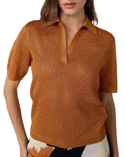 Diane Von Furstenberg Maren Metallic Knit Sweater In Brown