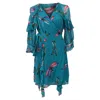 Diane Von Furstenberg Marianna Printed Mini Ruffled Wrap Dress In Multicolor Silk In Blue